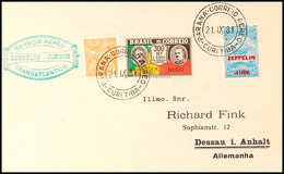 4721 1931, 2. SAF, Brasilianische Post, Mit U. A. Zeppelin-Sondermarke 5.000 Reis Frankierter Brief Nach Dessau, Schöner - Autres & Non Classés