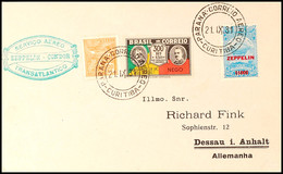 4721 1931, 2. SAF, Brasilianische Post, Mit U. A. Zeppelin-Sondermarke 5.000 Reis Frankierter Brief Nach Dessau, Schöner - Other & Unclassified