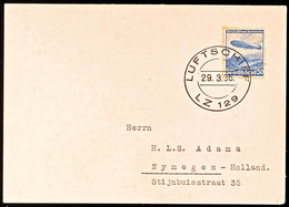 4739 1936, 1. Postfahrt LZ 129, Bordpost, Mit 50 Pfg Zeppelin-Marke Frankierte Postkarte Nach HOLLAND, Katalog: Si.401Bb - Other & Unclassified