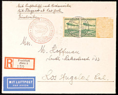 4746 1936, 1. Nordamerikafahrt LZ 129, Auflieferung Frankfurt/M., R-Brief Mit MeF 75 Pfg Zeppelin-Marke Nach USA, Katalo - Autres & Non Classés