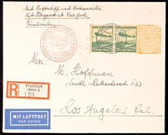 4746 1936, 1. Nordamerikafahrt LZ 129, Auflieferung Frankfurt/M., R-Brief Mit MeF 75 Pfg Zeppelin-Marke Nach USA, Katalo - Sonstige & Ohne Zuordnung