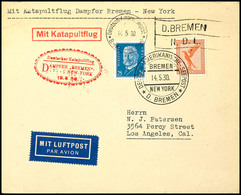 4775 1930, D. Bremen 19.5., Umschlag Mit Dt. Seepostaufgabe Vom 15.5. Und Sonder-Cachet In Die USA, Kleine Randspuren, S - Autres & Non Classés