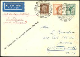 4780 1930, D. Europa 26.6., Brief Mit Dt. Seepostaufgabe Und Ausfallstempel "Kein Katapultflug D. Europa., Bremen-New Yo - Autres & Non Classés