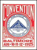 4872 1925 Baltimore, Convention Der Society Philatelic Americans Aug 10-11-12, Geschnittene Marke (Kap Der Guten Hoffnun - Autres & Non Classés