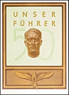 4888 1939, Unser Führer, Color Portraitkarte Zum 50. Geburtstag Abb. A. Hitler, Verlag Photo Hoffmann/München, Tadellos  - Sonstige & Ohne Zuordnung