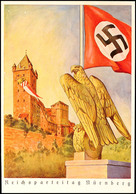 4902 Späte Reichsparteitagskarte Mit Adler, Fahne Vor Burg, Nicht Mehr Verausgabt, Seltenes Motiv  BF - Altri & Non Classificati