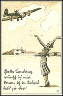 4936 1940, S/w Jux-Karte Mit Abb. Flugzeug Mit Hakenkreuz Im Anflug, Per Feldpost Nach Wien Gelaufen, Tadellos  BF - Other & Unclassified