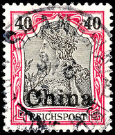 5022 40 Pf. Mit Plattenfehler Reichspost Unten Angeschnitten, Ideal Zentrisch Gestempelt Luxus, Fotoattest Steuer BPP, M - Chine (bureaux)