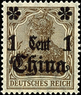 5034 1 C Auf 3 Pfg Germania Kriegsdruck, Aufdruck Rußig, Tadellos Postfrisch, Tiefst Gepr. Jäschke-L. BPP, Mi. 140.-, Ka - Chine (bureaux)