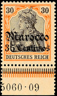 5124 35 C. Auf 30 Pfg. Vom Unterrand Mit HAN 5060∙09 (ohne H), Ungebr., Katalog: 39HAN A * - Marocco (uffici)