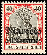 5125 50 C Auf 40 Pf. Tadellos Postfrisch, Gepr. Stolow, Mi. 90,-, Katalog: 40 ** - Maroc (bureaux)