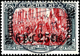 5136 6 P. 25 C. Auf 5 M. Deutsches Reich, Zentrisch Gestempelt "MEKNES (MAROKKO) 31.7.11", Schöner Abschlag Des Guten St - Maroc (bureaux)
