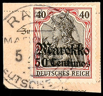 5175 RABAT (MAROKKO) DP 5.6.13, Recht Klar Und Fast Komplett Auf Kabinett-Postanweisungsbriefstück Mit Mi.-Nr. 52, Signi - Deutsche Post In Marokko