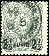 5224 2 1/2 Pia. Auf 50 Pfg Graugrün Mit Plattenfehler III "fehlende Spitzenausfüllung Im Ornament Mitte Rechts", Zentris - Turchia (uffici)