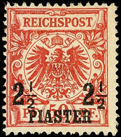 5251 2 1/2 Pia. Auf 50 Pfg Krone/Adler, A-Farbe, Ungebraucht, Minimal Transparente Stelle - Ansonsten Fehlerfrei, Fotobe - Turquie (bureaux)