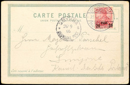 5261 20 Para Auf 10 Pf. Reichspost, Aufdruck Type II, Portorichtige Einzelfrankatur Auf Ansichtskarte Von CONSTANTINOPEL - Turquie (bureaux)