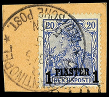 5326 CONSTANTINOPEL 3 *DP* 23.5.05, Praktisch Komplett Auf Kabinett-Postanweisungs-Briefstück Mit Nr. 14 II, Katalog: 14 - Deutsche Post In Der Türkei