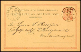 5347 KAISERLICH DEUTSCHES POSTAMT No. 1/ 30.2 (1880) Als Ank.-Stempel Auf D.R. Ganzsachenkarte Von Berlin , Alterspatina - Turquie (bureaux)