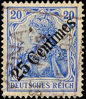 5352 SMYRNA, Ra3 Ohne Sterne, Sog. Rosinenstempel, Teilabschlag Auf 25 C. Auf 20 Pf. Germania (punkthelle Stelle), Gepr. - Deutsche Post In Der Türkei