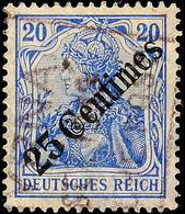 5352 SMYRNA, Ra3 Ohne Sterne, Sog. Rosinenstempel, Teilabschlag Auf 25 C. Auf 20 Pf. Germania (punkthelle Stelle), Gepr. - Turkey (offices)