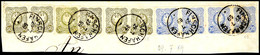 5355 50 Pf. (dunkel)oliv 6 Mal Und 20 Pf. Dunkelultramarin 4 Mal Auf Großem Briefstück Mit 5 Stempelabschlägen FINSCHHAF - Deutsch-Neuguinea