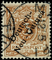 5356 3 Pf Hellockerbraun Tadellos Gestempelt, Tiefst Gepr. Jäschke-L. BPP, Mi. 70,--, Katalog: 1b O - Nouvelle-Guinée