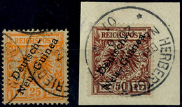 5360 25 Pf Und 50 Pf Je Tadellos Gestempelt (50 Pf Als Zentrisch Gestempeltes Briefstück, Tiefst Gepr. Bothe BPP), Mi. 1 - Nouvelle-Guinée