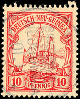 5384 DEUTSCHE SEEPOST SINGAPORE DEUTSCH-NEUGUINEA 10,11.(10 Oder12) Tagesangabe Kopfstehend, Auf 10 Pf. Schiffszeichnung - Deutsch-Neuguinea