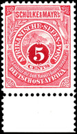 5386 5 Cent Original Tadellos Postfrisch Vom Unterrand, Fotobefund Dr. Hartung: "einwandfrei", Mi. 150,--, Katalog: Sa * - German East Africa