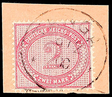 5393 2 Mark Rötlichkarmin Auf Kabinett-Postanweisungs-Briefstück Mit Stempel TANGER 9.2.00, Katalog: VO37f BS - Africa Orientale Tedesca