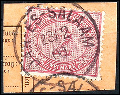 5394 2 Mk Rötlichkarmin Auf Kabinett-Postanweisungsbriefstück Mit Stempel DAR-ES-SALAAM 23.3.00, Signiert R. Steuer BPP, - Afrique Orientale