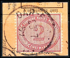 5395 2 Mk Rötlichkarmin Auf Kabinett-Postanweisungsbriefstück Mit Stempel DAR-ES-SALAAM 28.7.00, Katalog: VO37f BS - Africa Orientale Tedesca