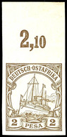 5418 2 P Kaiseryacht, Ungezähnter Probedruck Mit Oberrand Und RWZ, Tadellos Ungebraucht, Seltener Probedruck, Kabinett,  - Africa Orientale Tedesca