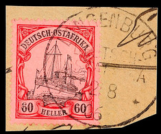 5429 60 H. Kaiseryacht Ohne Wz., Mit Stempel Von "LANGENBURG 22.08.06" Auf Tadellosem Briefstück, Katalog: 29 BS - Afrique Orientale