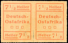 5440 7 1/2 H WUGA, Waagerechtes Paar Der Typen I Und II, Leichte Mängel, Mi. 180.-, Katalog: IV W1 OG - Deutsch-Ostafrika