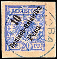 5462 BUKOBA 15/11 00, Blau Auf Briefstück 10 Pesa Auf 20 Pf. Krone/Adler, Katalog: 9 BS - Afrique Orientale
