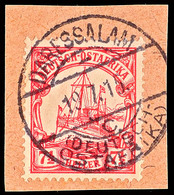 5469 DARESSALAM C 19.7.15, Arge Type 7, Kriegsdatum, Klar Und Zentrisch Auf Briefstück 7½ Heller Schiffszeichnung, Katal - Afrique Orientale
