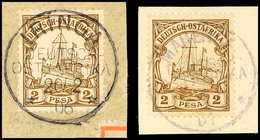 5475 IRINGA 20/2 06 Und MAHENGE ?/? 01, Je Zentrisch Auf Briefstück 2 Pesa Kaiseryacht, Katalog: 11(2) BS - Deutsch-Ostafrika