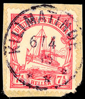 5476 KILIMATINDE 6/4 15, Kriegsdatum Zentrisch Auf Briefstück 7½ Heller Kaiseryacht (1 Verkürzter Zahn), Katalog: 32 BS - Africa Orientale Tedesca