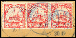 5483 KONDOA-IRANGI, Fabelhafter Dreierstreifen Mit 3 Stempeln Vom 20.11.11 Auf Briefstück, Katalog: 32 BS - Africa Orientale Tedesca