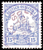 5486 LINDI 23 2 15 (Kriegsdatum) Auf 15 Heller Schiffszeichnung Mit Wz., Katalog: 33 O - Afrique Orientale