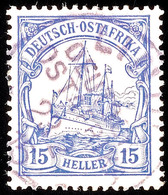 5486 LINDI 23 2 15 (Kriegsdatum) Auf 15 Heller Schiffszeichnung Mit Wz., Katalog: 33 O - Deutsch-Ostafrika