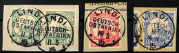 5489 LINDI, 3 Luxusbriefstücke, Alle Mit Der Aushilfs-Jahreszahl 15, Katalog: 31/3 BS - Deutsch-Ostafrika