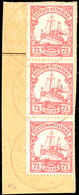 5492 MIKINDANI DOA 12 3 12, Je Einzeln Auf Briefstück Mit 3er-Streifen 7½ Heller Kaiseryacht (obere Marke Bug), Katalog: - Afrique Orientale