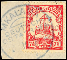 5494 MKALAMA 16/7 Klar Auf Briefstück 7½ Heller Kaiseryacht, Katalog: 32 BS - Africa Orientale Tedesca