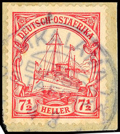 5496 MKALAMA 4 8, Klar Auf Briefstück 7½ H. Kaiseryacht, Gepr. Bothe, Katalog: 32 BS - Afrique Orientale