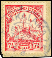 5496 MKALAMA 4 8, Klar Auf Briefstück 7½ H. Kaiseryacht, Gepr. Bothe, Katalog: 32 BS - Deutsch-Ostafrika