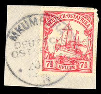 5499 MKUMBARA 20.1 14, Klar Auf Briefstück 7½ Heller Schiffszeichnung, Katalog: 32 BS - Afrique Orientale