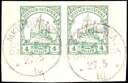 5500 MKUMBARA 27.5 10, Je Auf Briefstück Paar 4 Heller Kaiseryacht, Katalog: 31(2) BS - Afrique Orientale