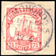 5508 MOHORO DOA 19 4 10 Zentrisch Auf Briefstück 7½ Heller Schiffszeichnung, Katalog: 32 BS - Africa Orientale Tedesca